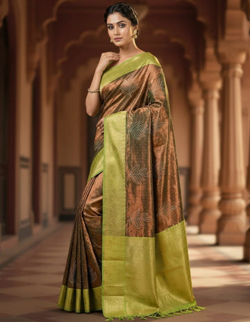 Grand Bottle Green Stone Work Kanchipuram Silk Saree