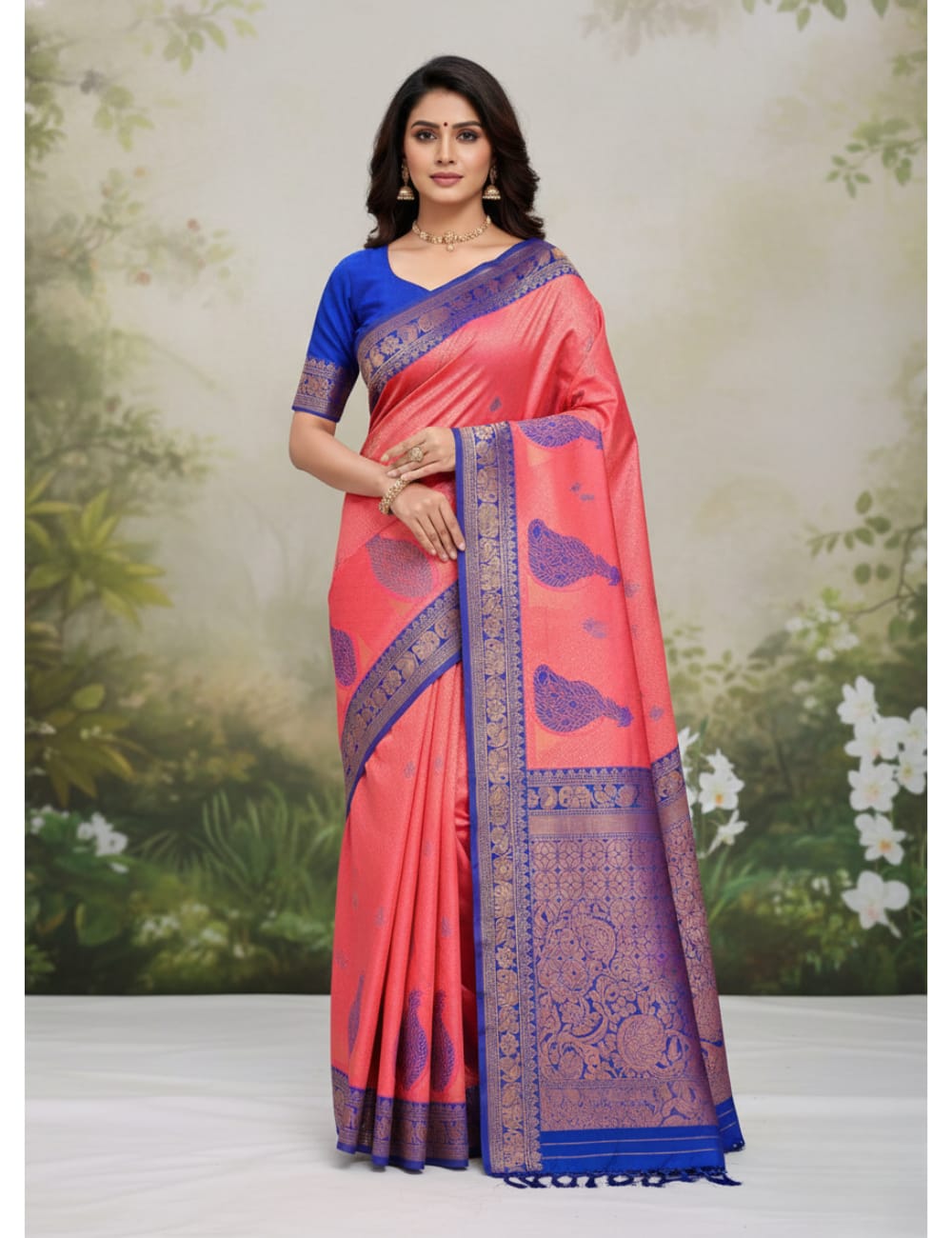 Banarasi Full Peacock Jari Work silk saree