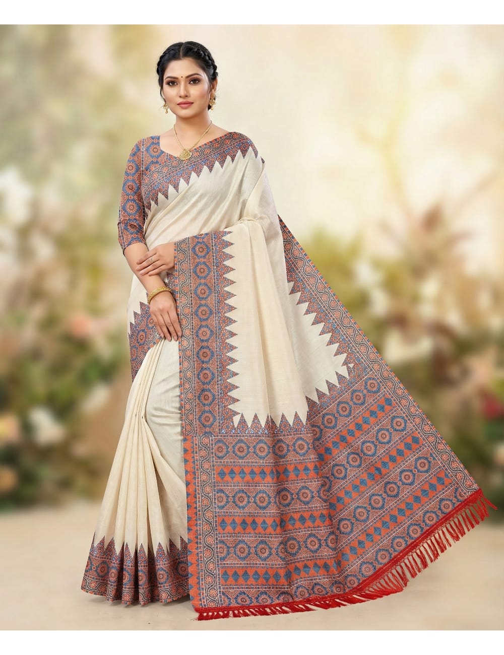 3D Digital Print Sandal Comfort Saree