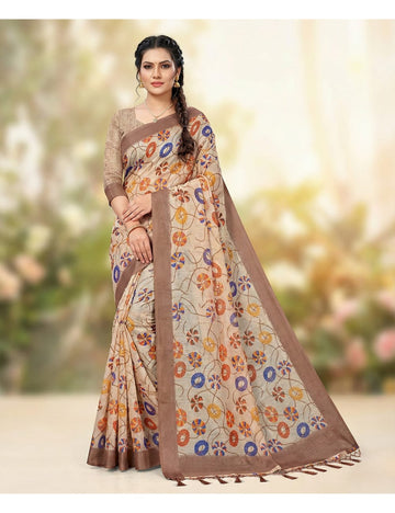 3D Digital Print Sandal Comfort Saree