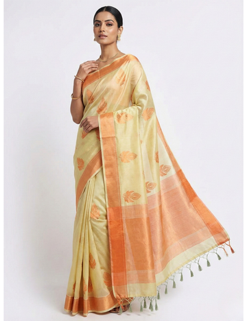 Copper Jari saree
