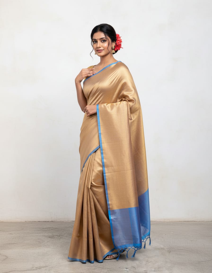 Gold Tissue slik saree