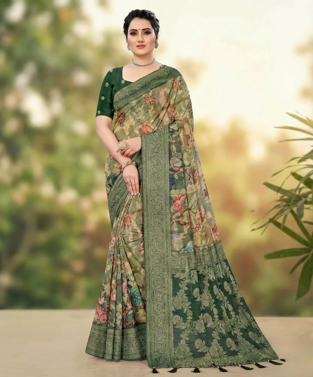 Banarasi soft and Digital printed saree