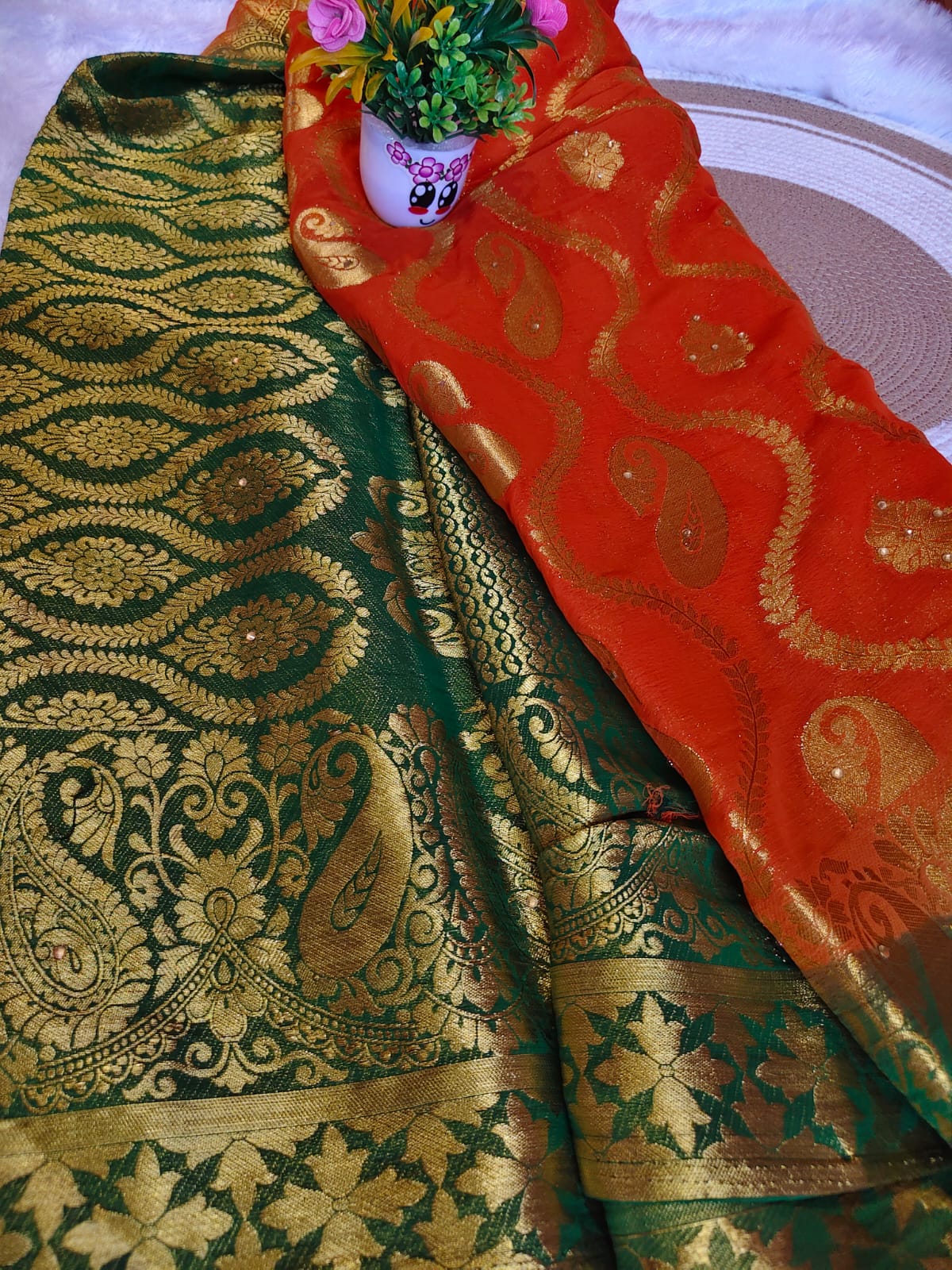 Royal Orange Banarasi Saree
