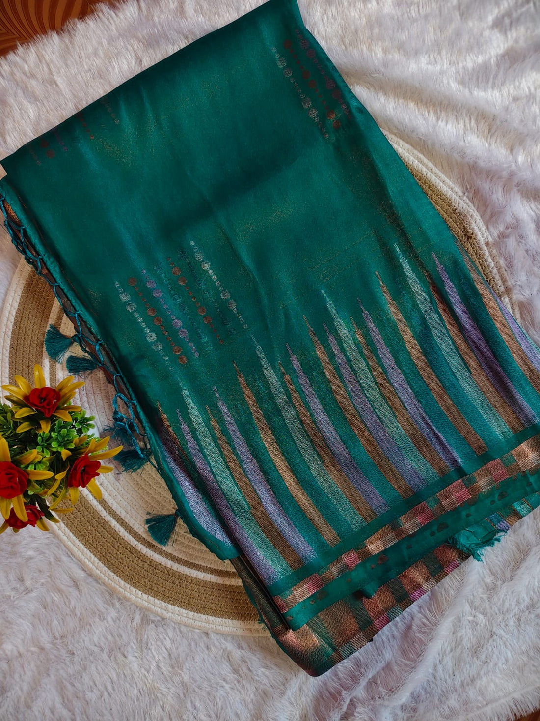 Royal Tower Pattern Sky Blue Saree