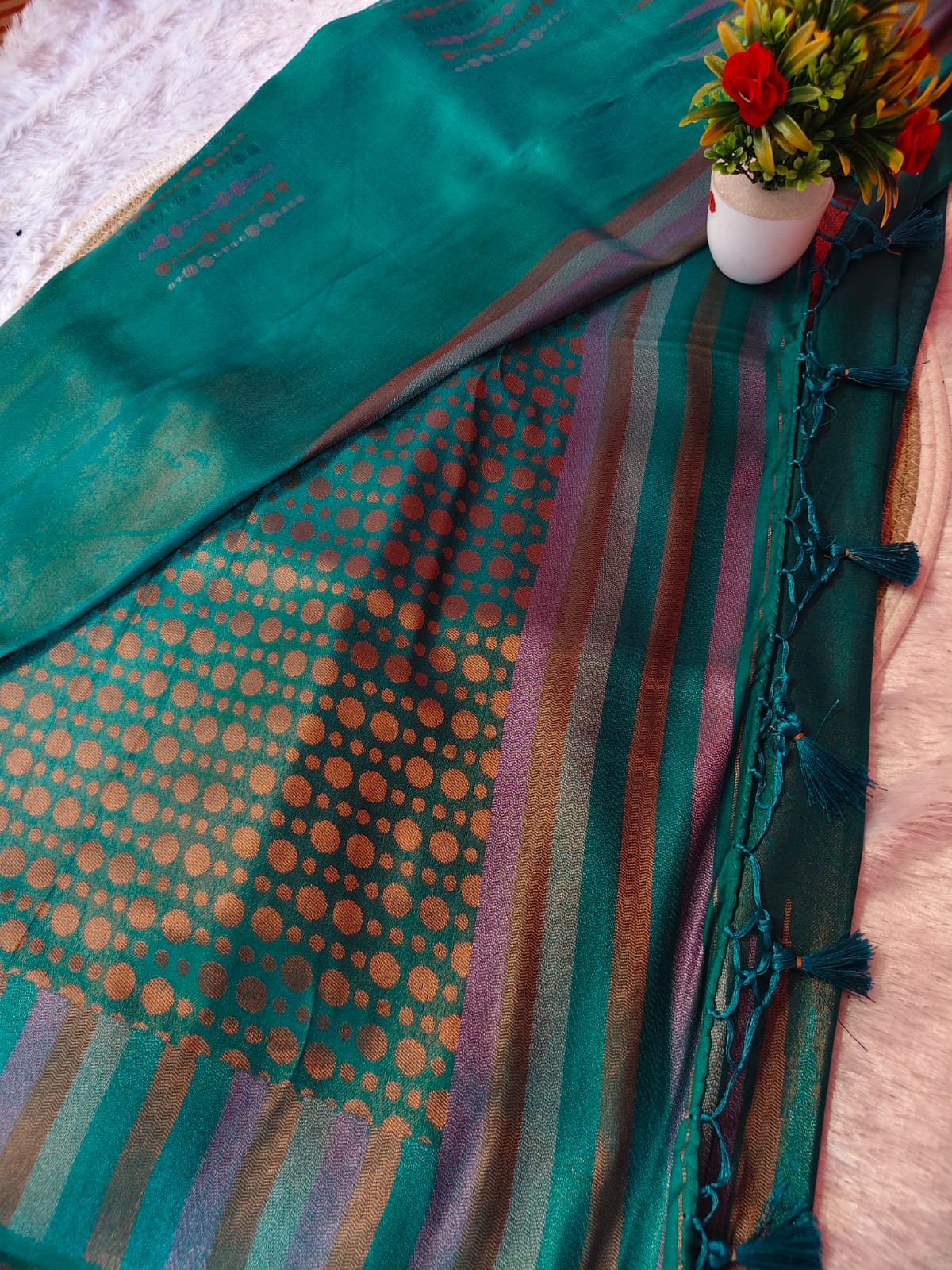 Royal Tower Pattern Sky Blue Saree