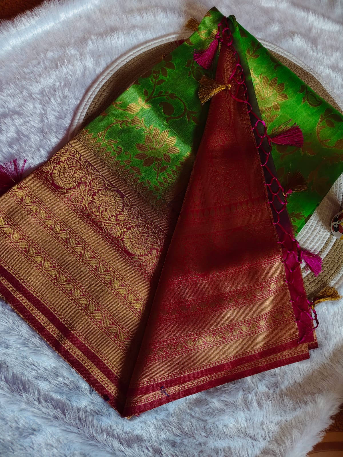 Banarasi Light Green Tissue Full Jari Work Saree