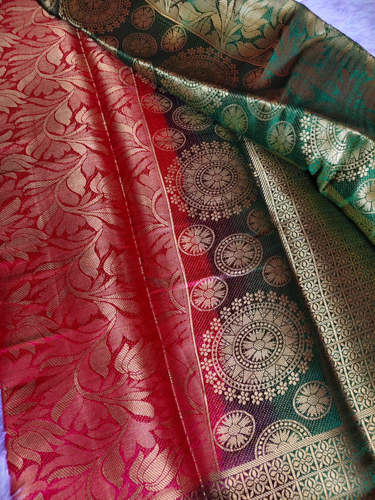 Royal Soft Red Banarasi Saree