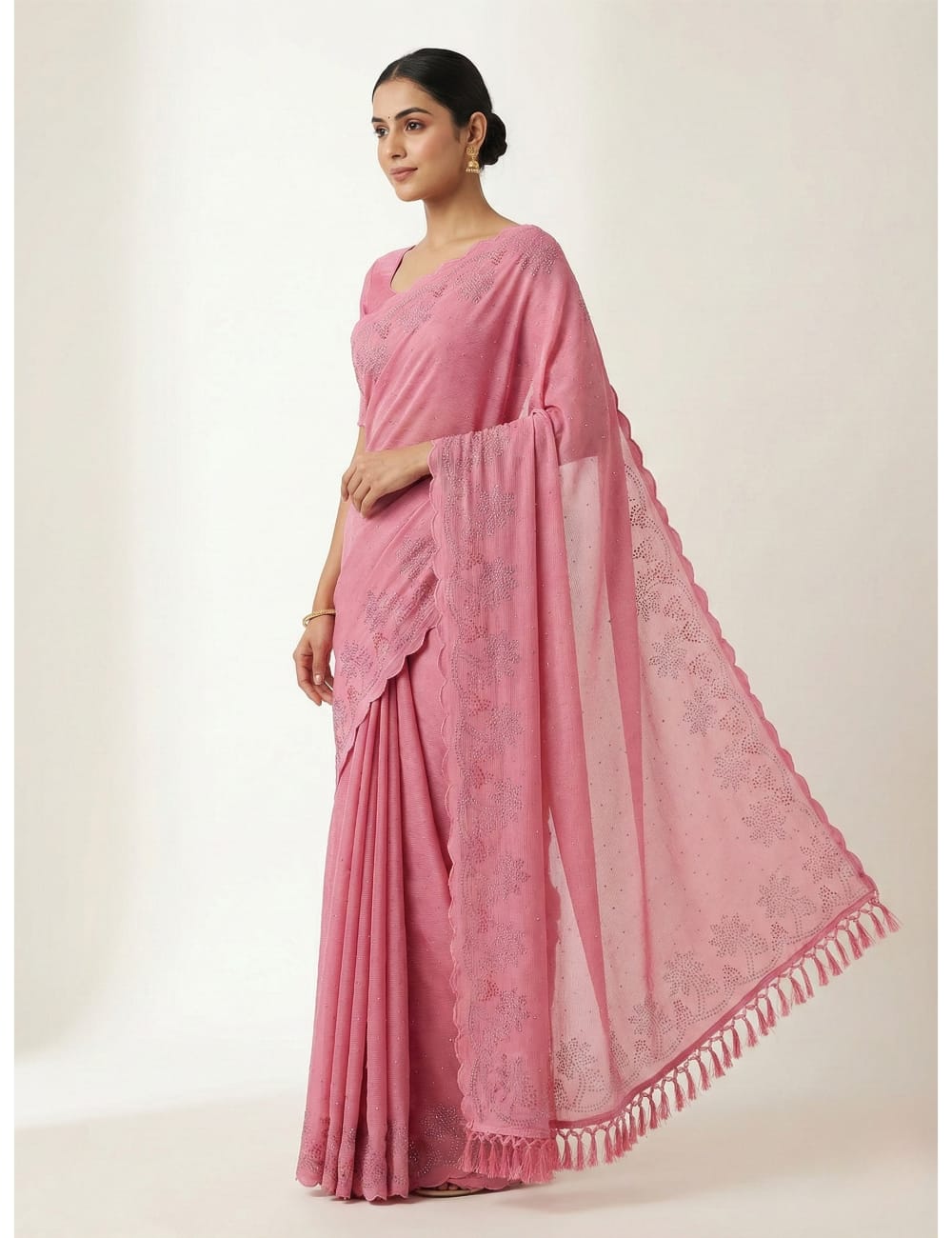 Marble stone party saree