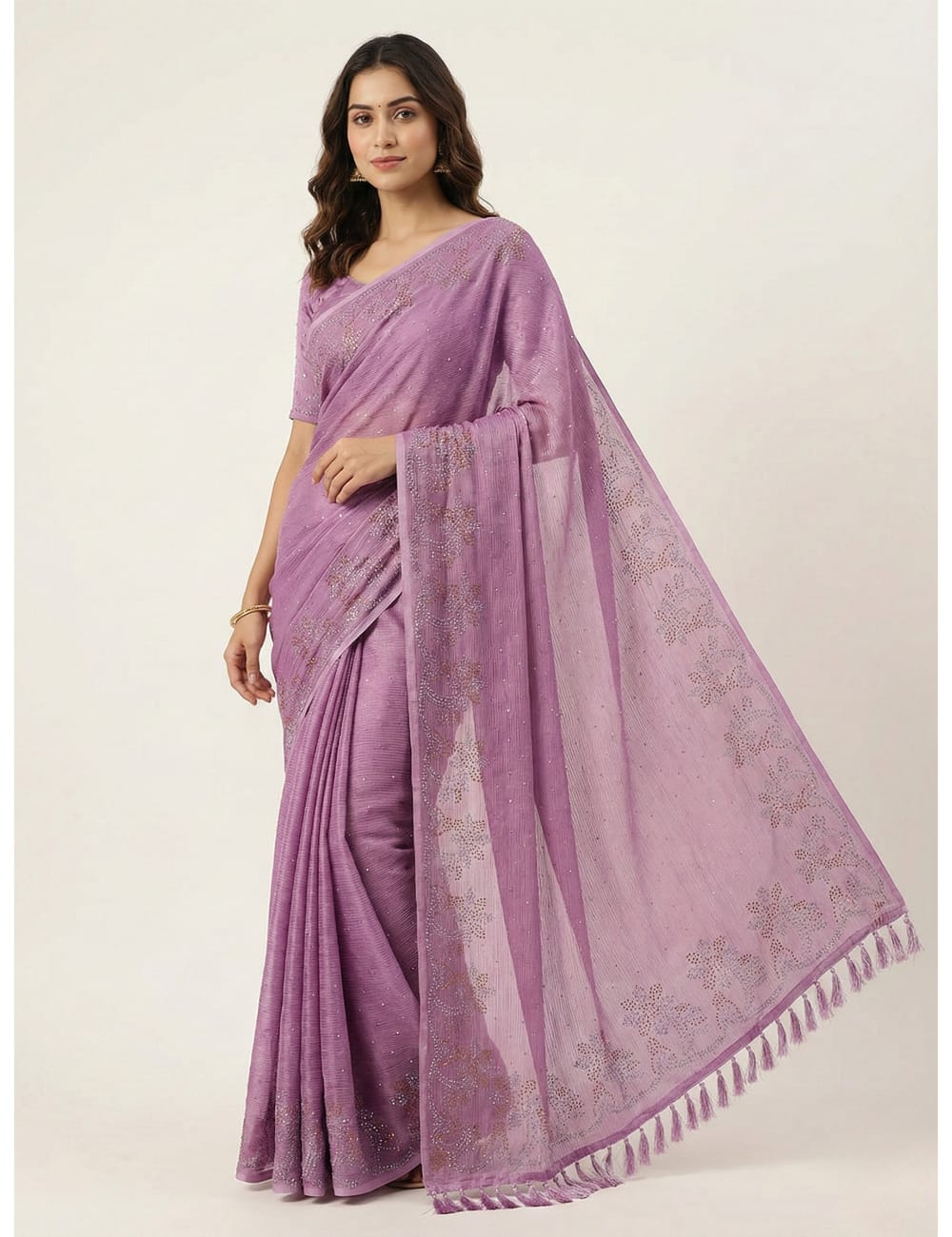 Marble stone party saree