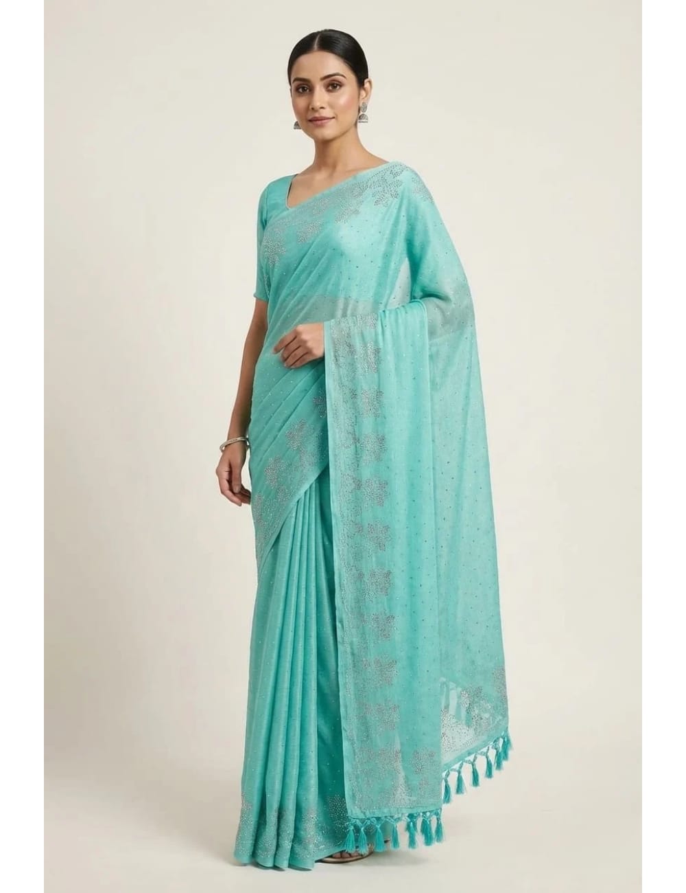 Marble stone party saree