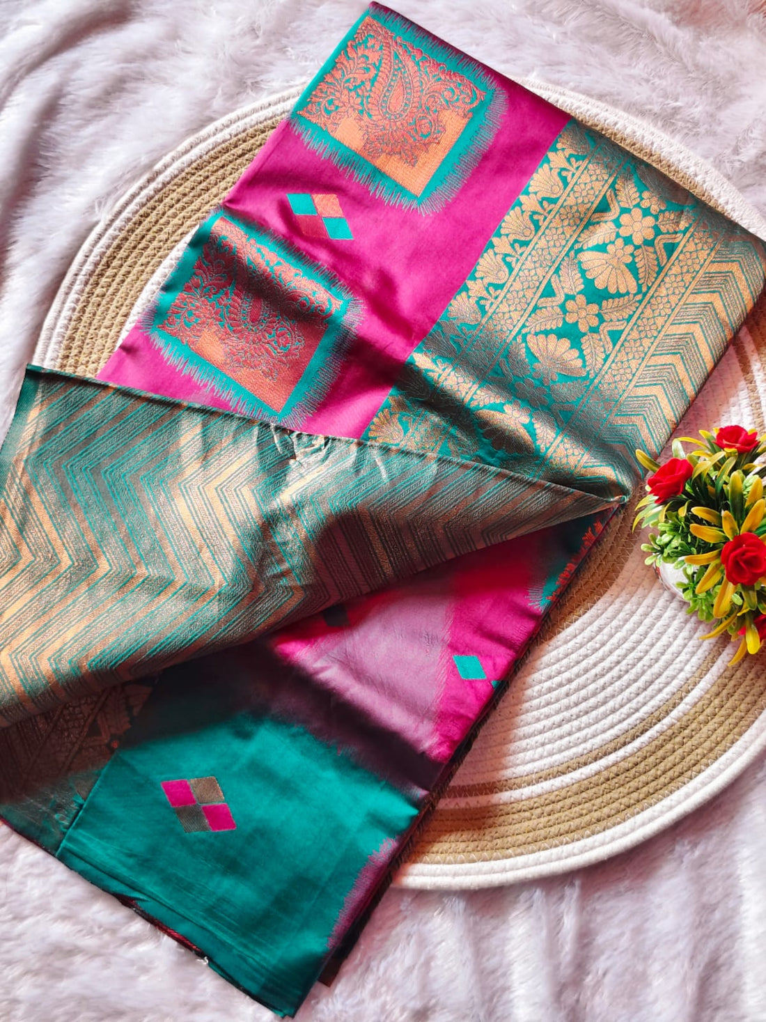 Purple Dual Shade Silk Saree – Premium Contrast Border