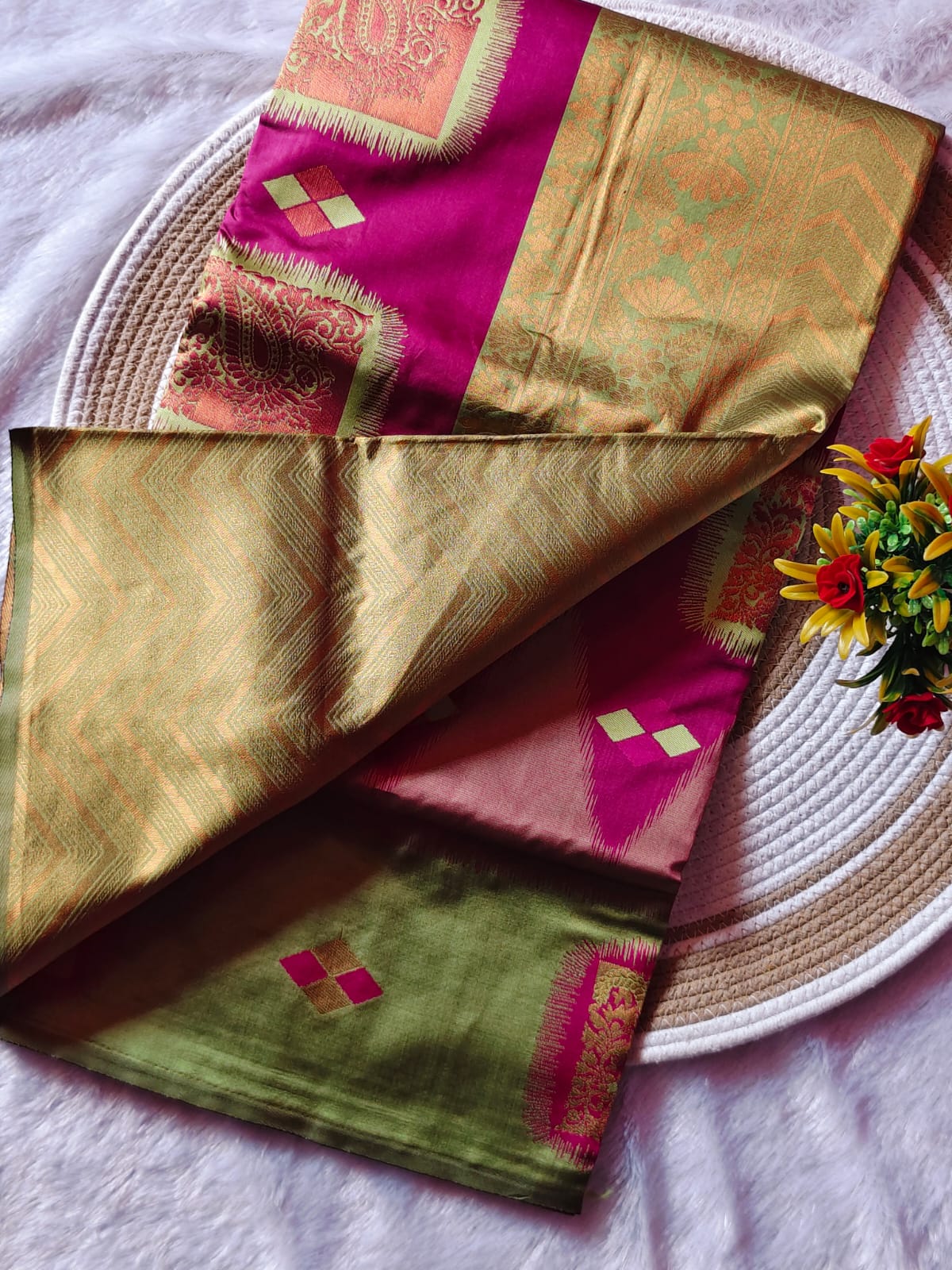 Purple Dual Shade Silk Saree – Premium Contrast Border