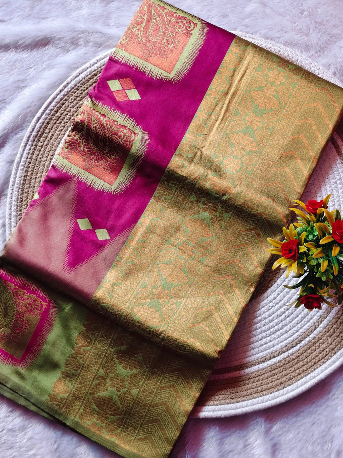 Purple Dual Shade Silk Saree – Premium Contrast Border