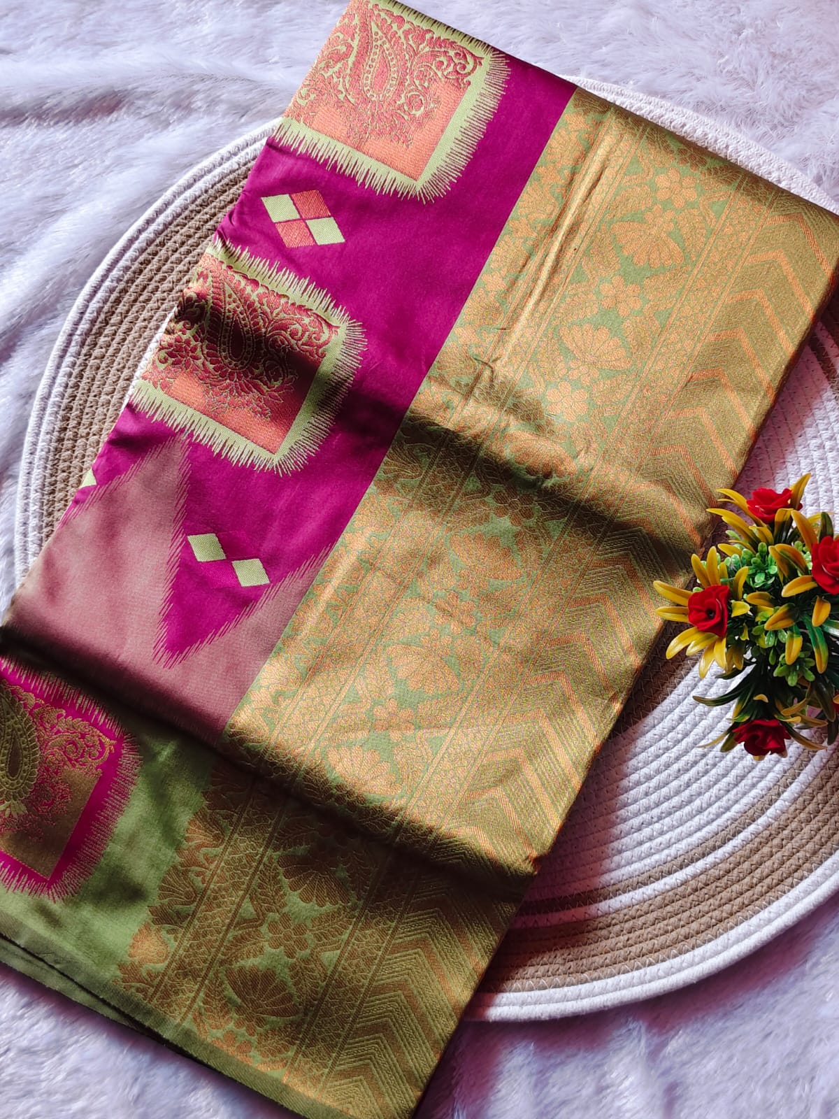 Purple Dual Shade Silk Saree – Premium Contrast Border