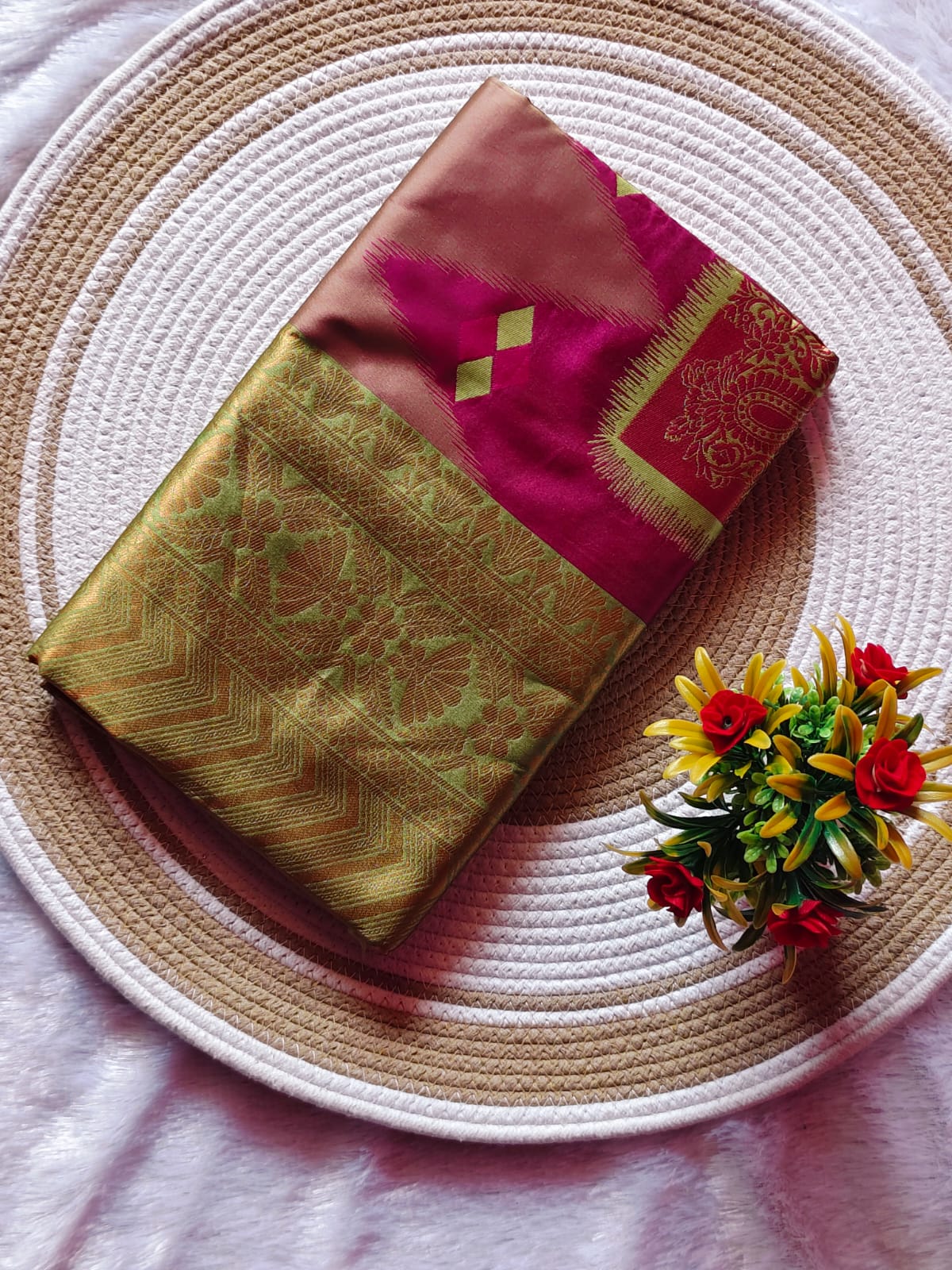 Purple Dual Shade Silk Saree – Premium Contrast Border