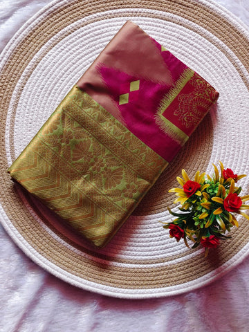 Purple Dual Shade Silk Saree – Premium Contrast Border