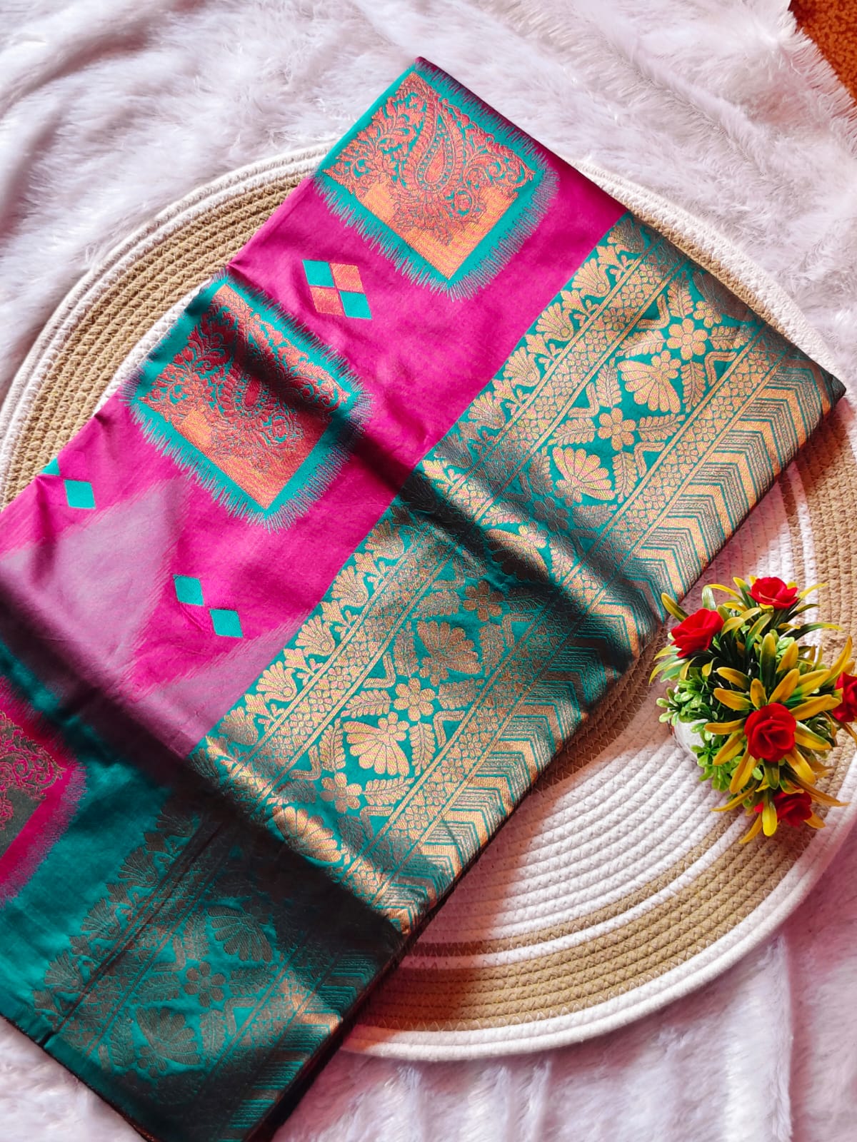 Purple Dual Shade Silk Saree – Premium Contrast Border