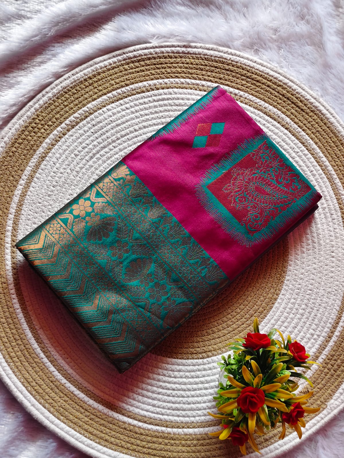 Purple Dual Shade Silk Saree – Premium Contrast Border