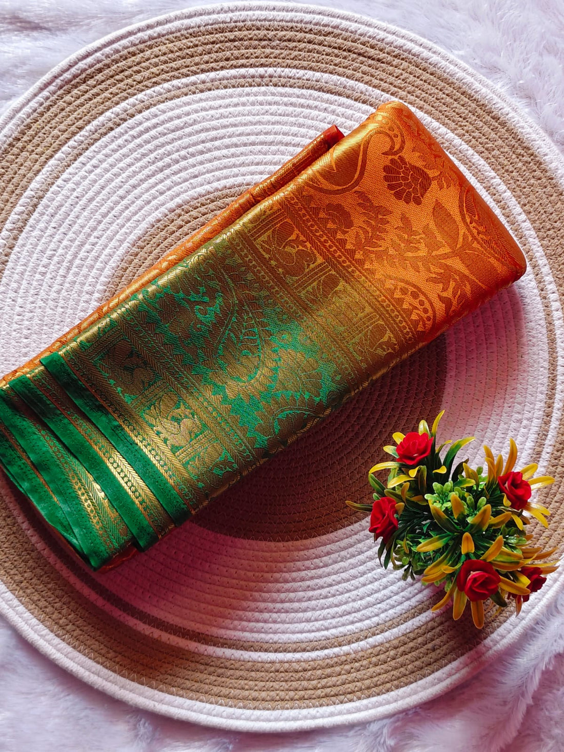 Royal Soft Orange Banarasi Saree