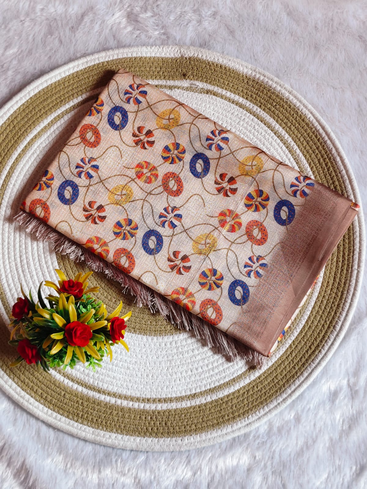 3D Digital Print Sandal Comfort Saree