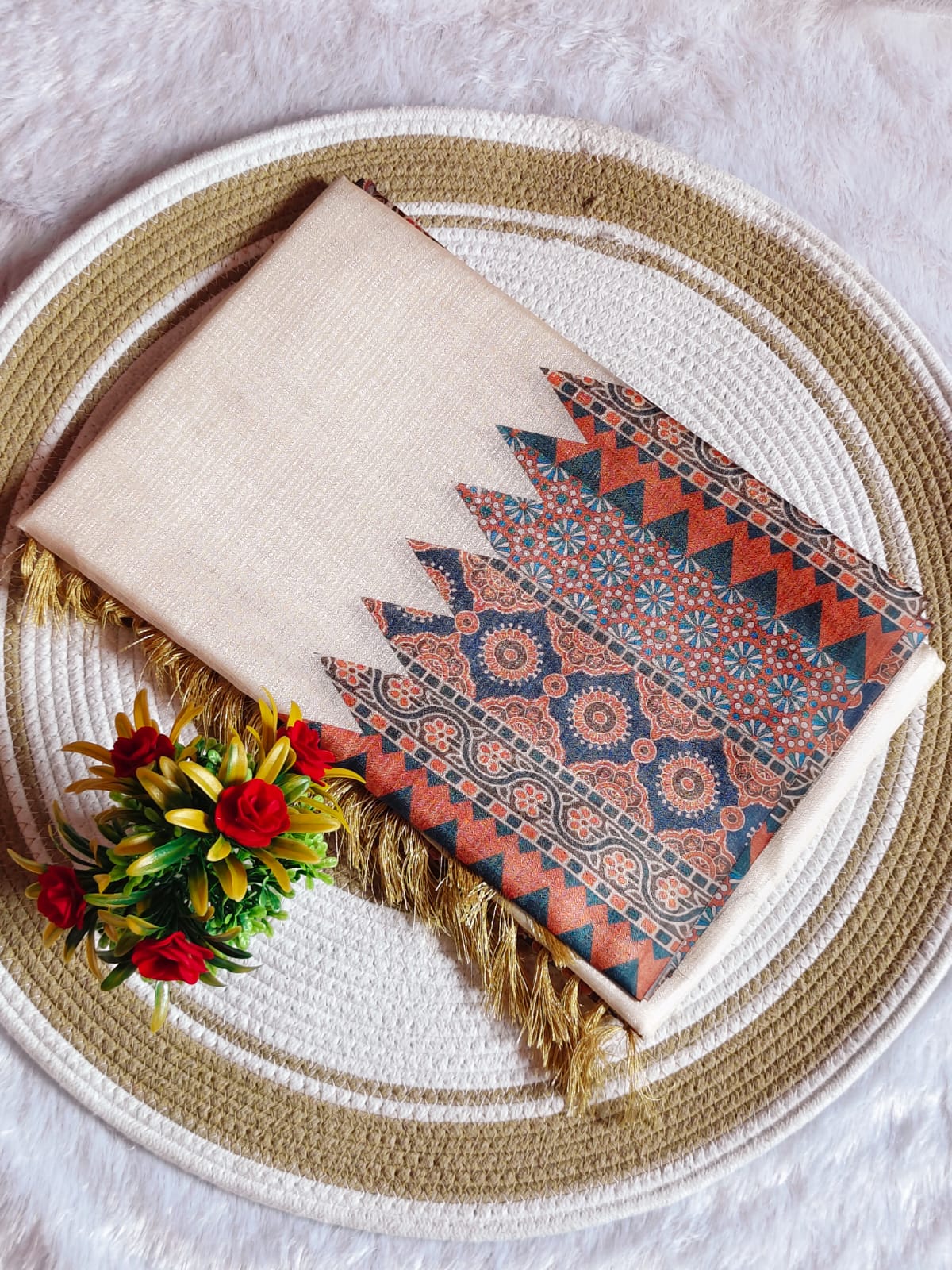 3D Digital Print Sandal Comfort Saree