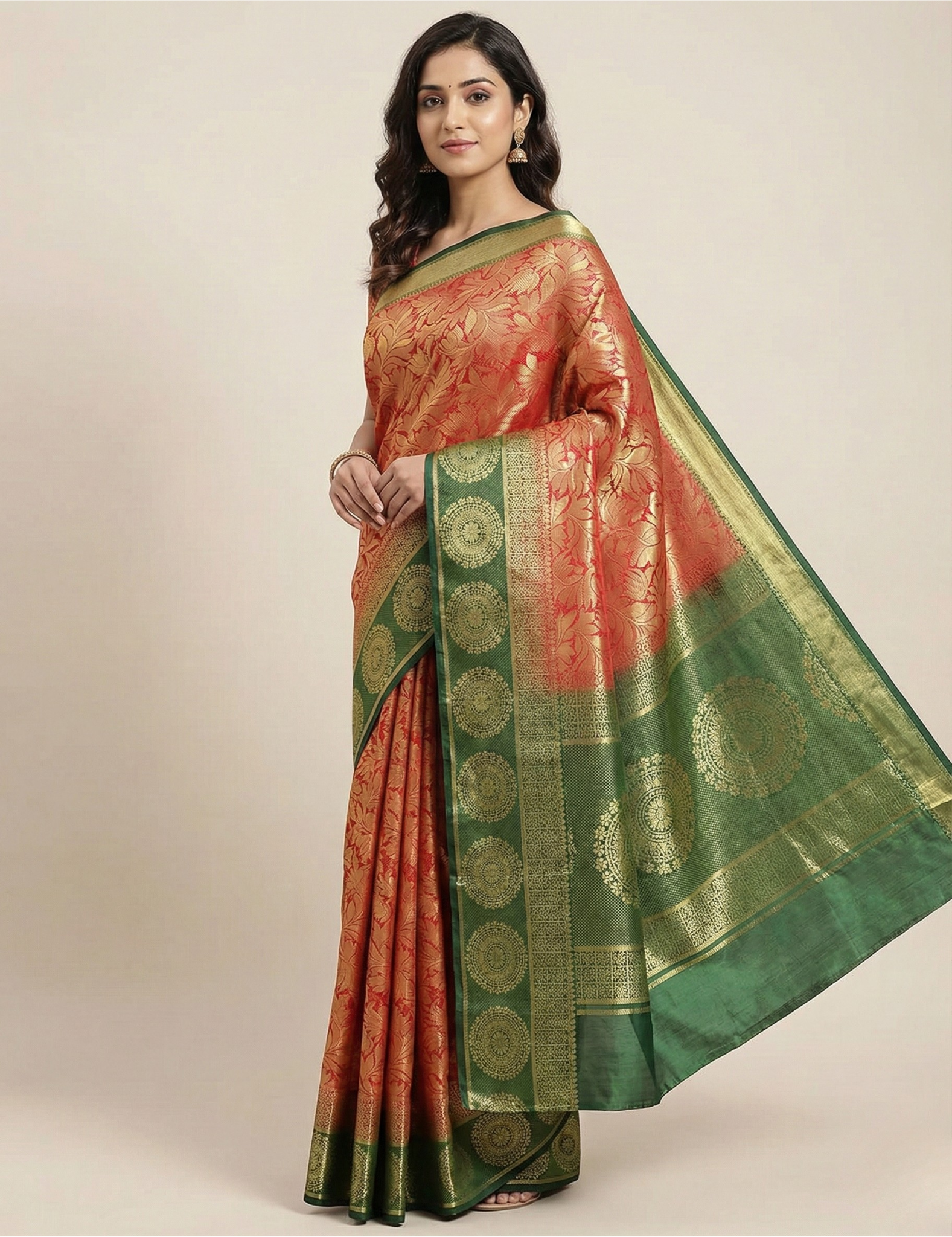 Royal Soft Red Banarasi Saree