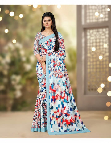 3D Digital Print Sandal With Multicolour Comfort Saree